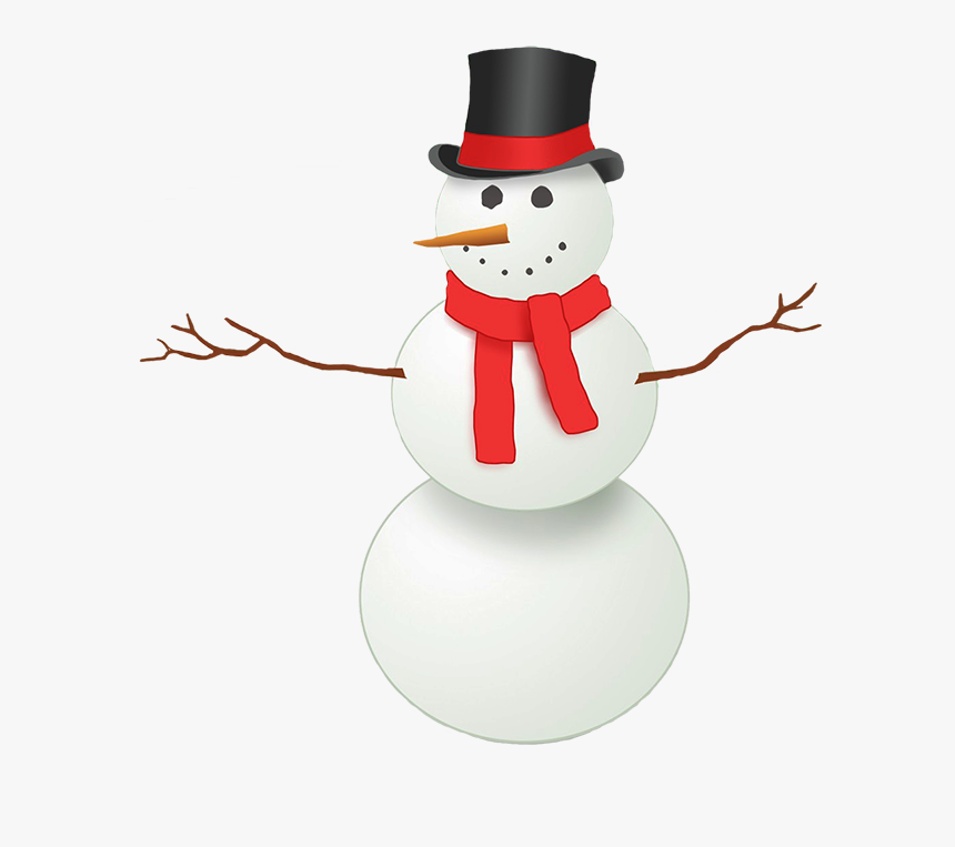 Snowman With Top Hat And Red Scarf - Snowman Quotes And Sayings, HD Png Download, Free Download