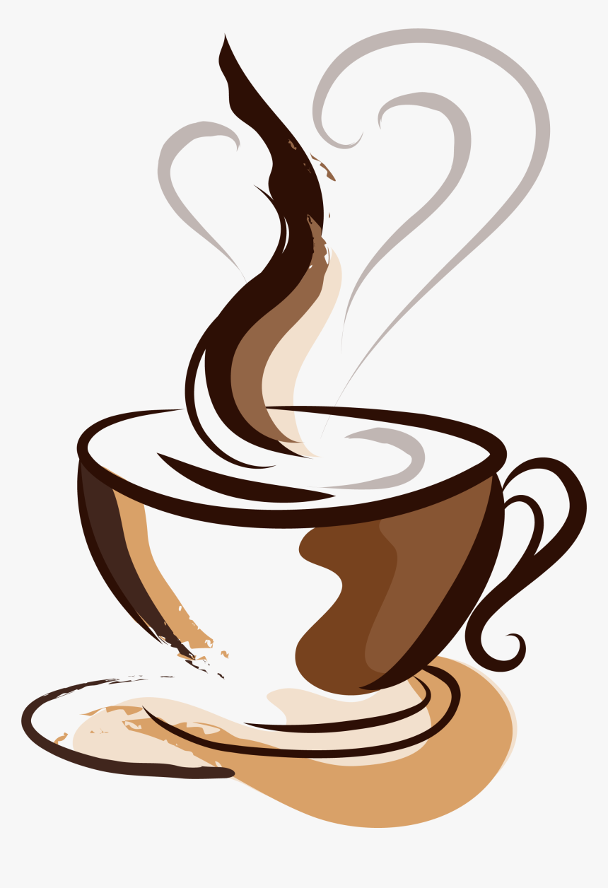 Brown Coffee Cup Painted Hand Cafe Drawing Clipart - Transparent Background Coffee Png, Png Download, Free Download