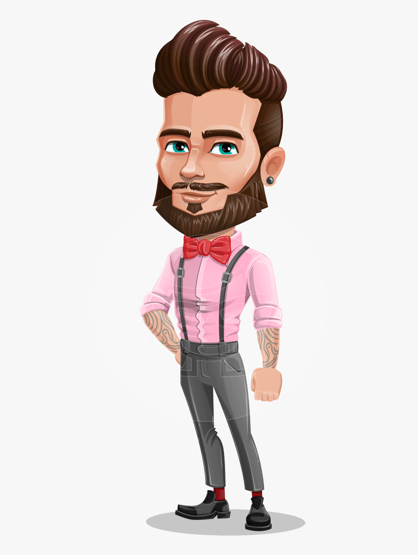 Man With Bow Tie Cartoon Vector Character Aka Jax Bowtie - Man With Bow Tie Cartoon, HD Png Download, Free Download
