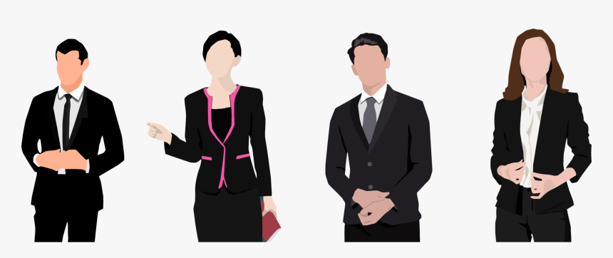 Shoulder,standing,blazer - Businessman And Woman Clipart, HD Png Download, Free Download