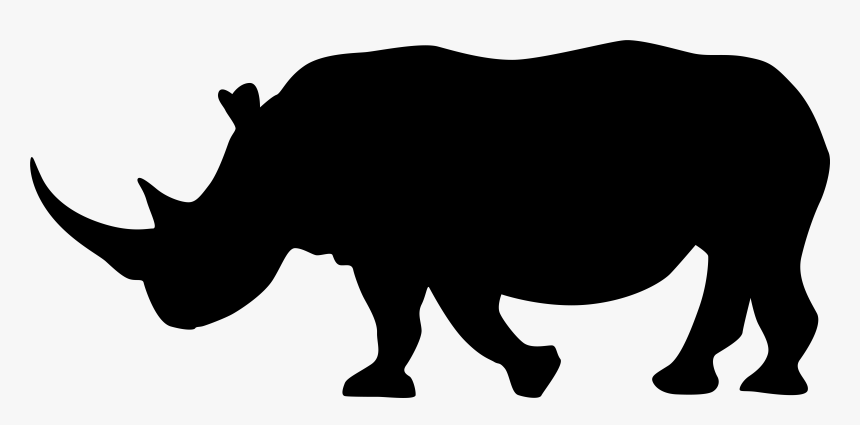 Rhinoceros Silhouette Clip Art - Transparent Background Rhino Silhouette, HD Png Download, Free Download