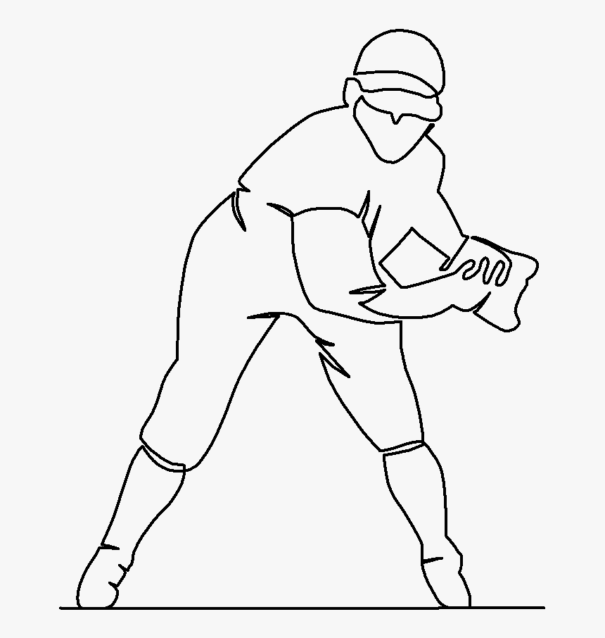 Baseball Pitcher Ready Quilting Pattern - Line Art, HD Png Download, Free Download