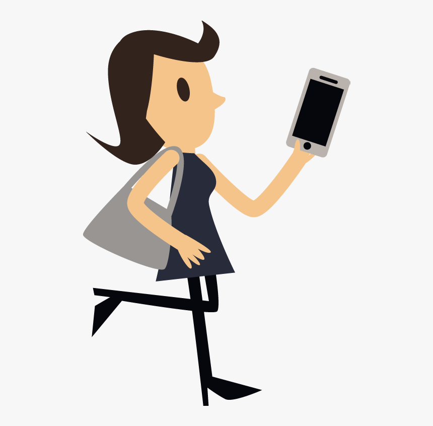 Beautiful Business Woman With Tablet Pc - Cartoon, HD Png Download, Free Download