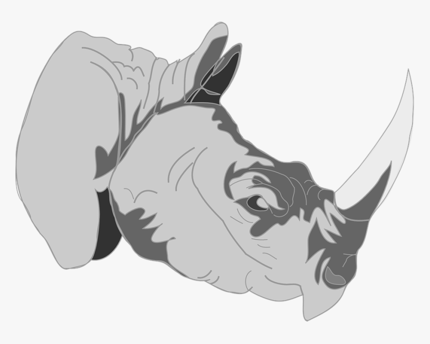 Rhino, Safari, Africa, African, Wildlife Horn, Ivory - One Horned Rhino Art, HD Png Download, Free Download