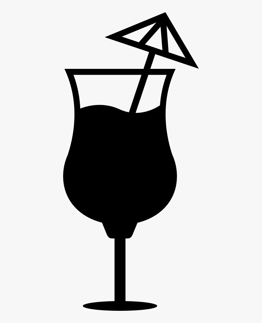 Transparent Drink Umbrella Png - Cocktail Glass Clipart Black And White, Png Download, Free Download