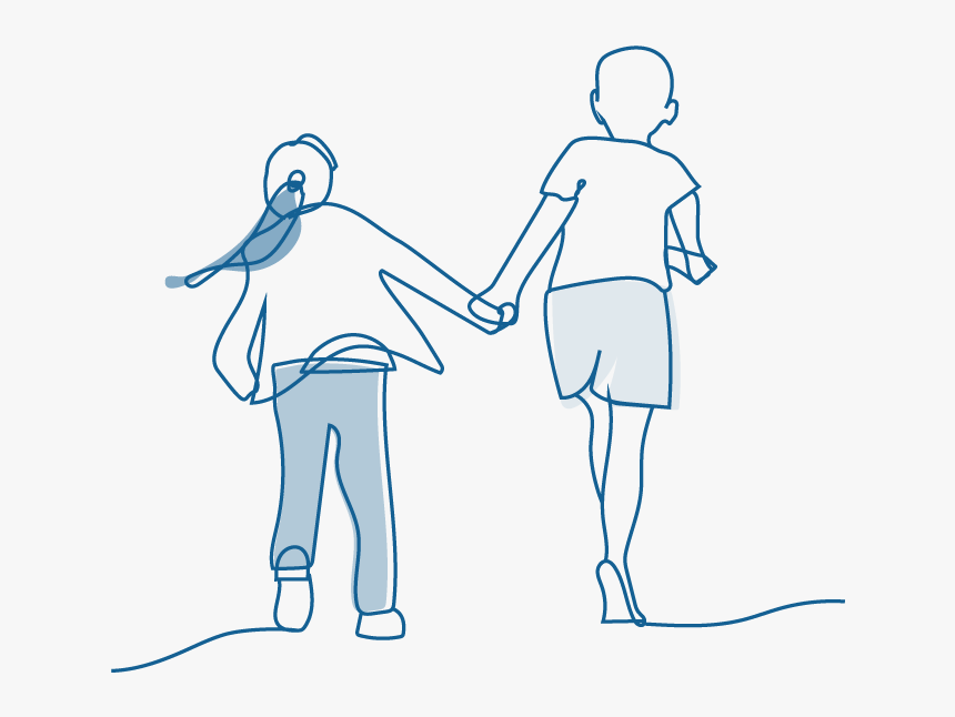 An Illustration Of Two Children Holding Hands, Skipping - Nsw Budget Winners And Losers, HD Png Download, Free Download