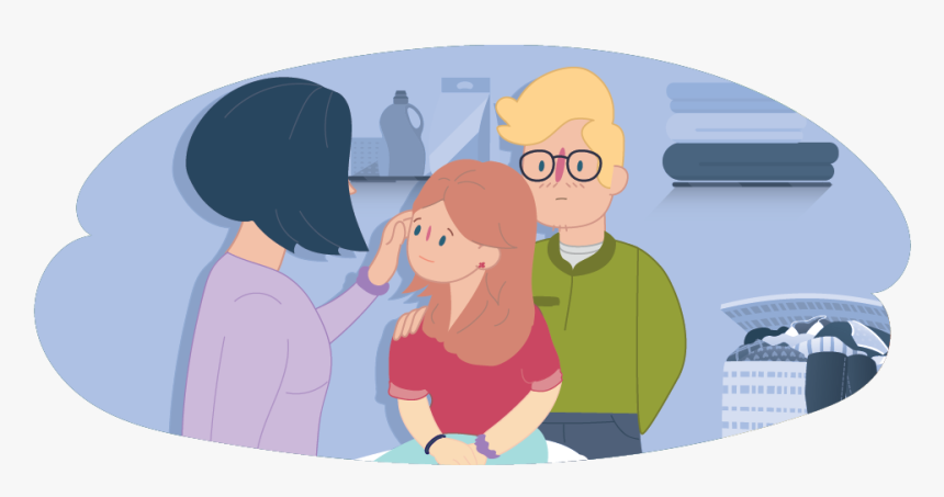 Divorced Parents Comforting Their Child - Conversation Between Parents And Child Animated, HD Png Download, Free Download