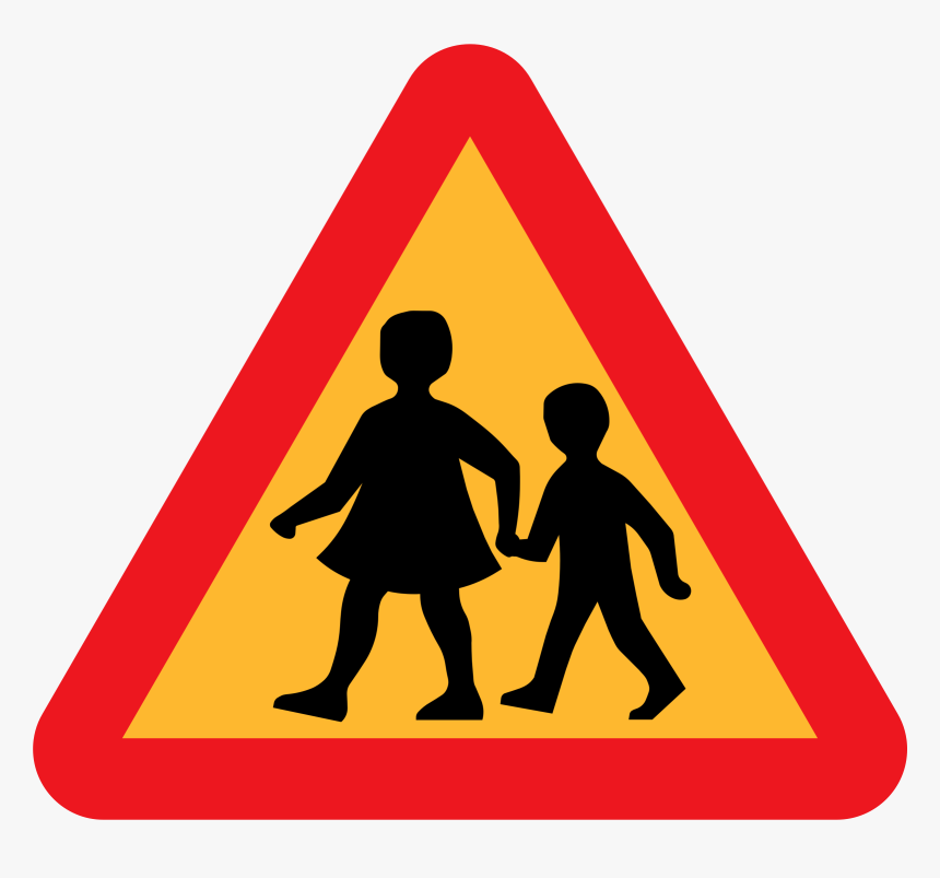 Children Crossing Road Sign Clip Arts - Road Safety Sign Clipart, HD Png Download, Free Download