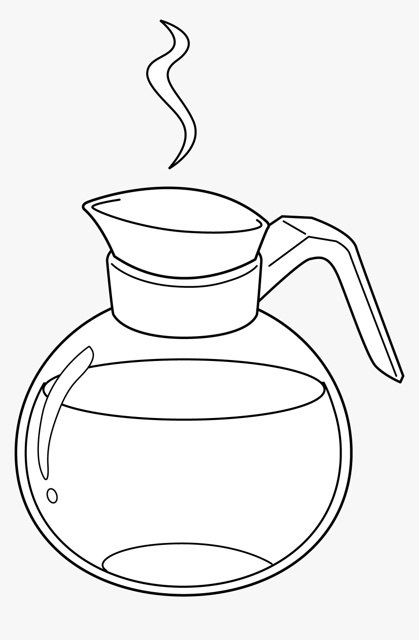 Coffee Cup Silhouette - Coffee Pot Drawings, HD Png Download, Free Download