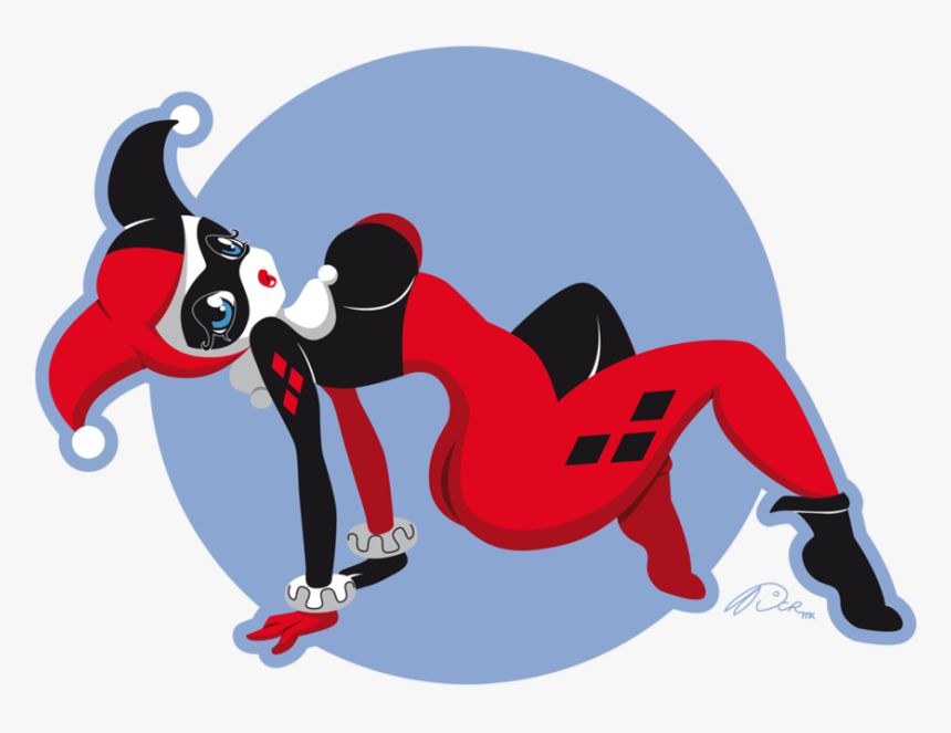 A Curvy No Wonder The Joker Keeps - Animada Harley Quinn Png, Transparent Png, Free Download