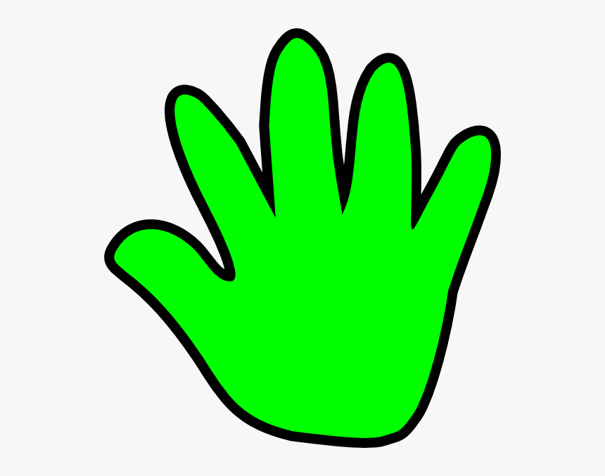 Handprint Outline Child Handprint Green Clip Art - Orange Hand Clipart, HD Png Download, Free Download