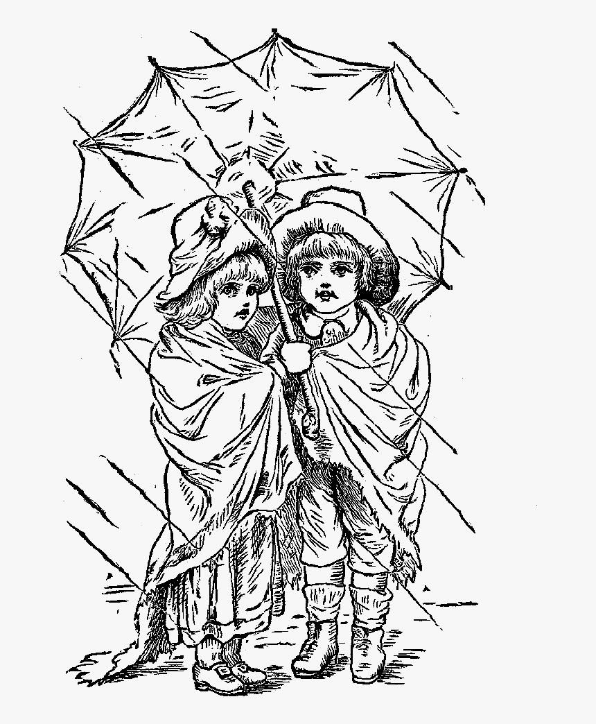 Children Rain Umbrella Image - Illustration, HD Png Download, Free Download