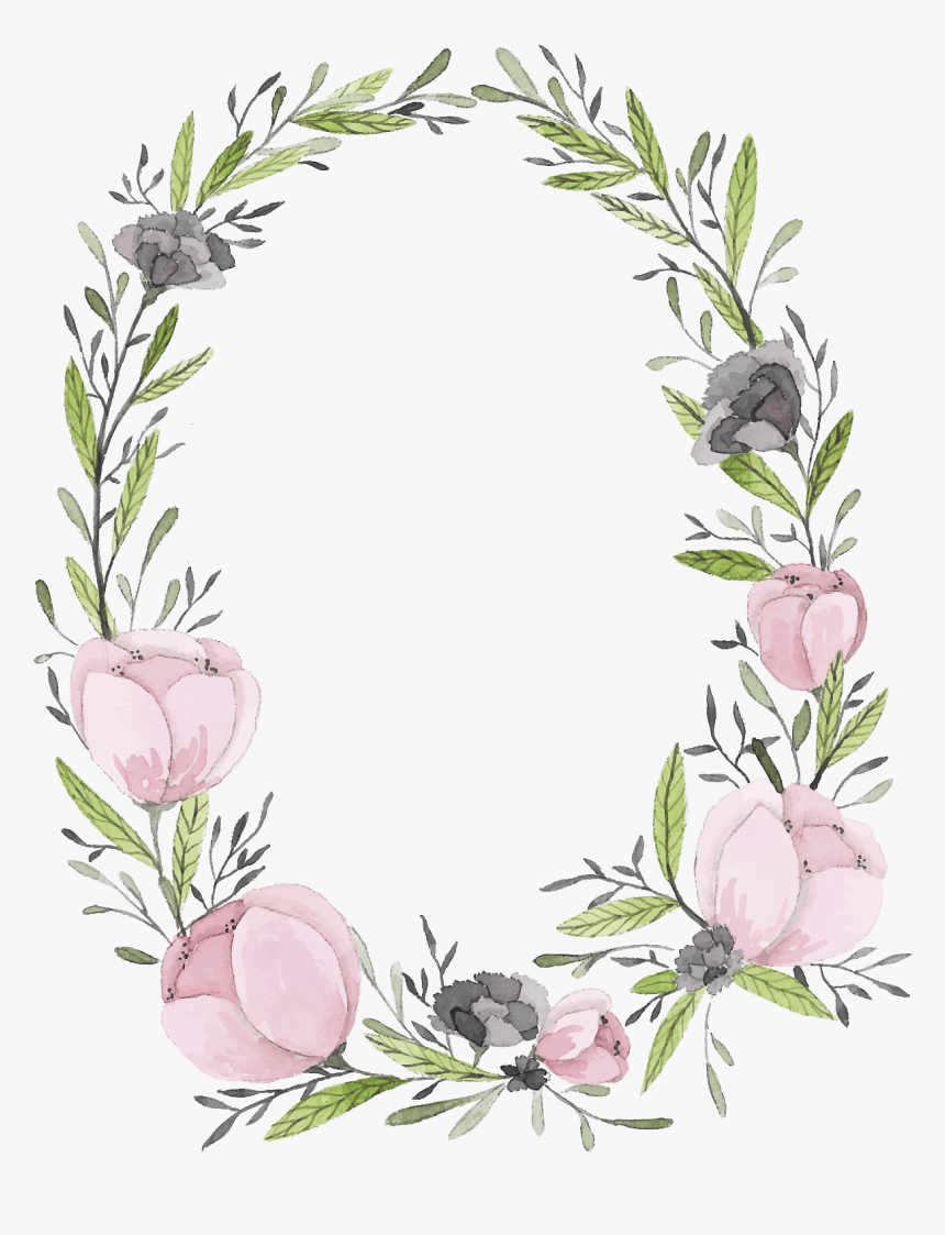 Corona De Flores Dibujo Png - Wedding Invitation Frame Png, Transparent Png, Free Download