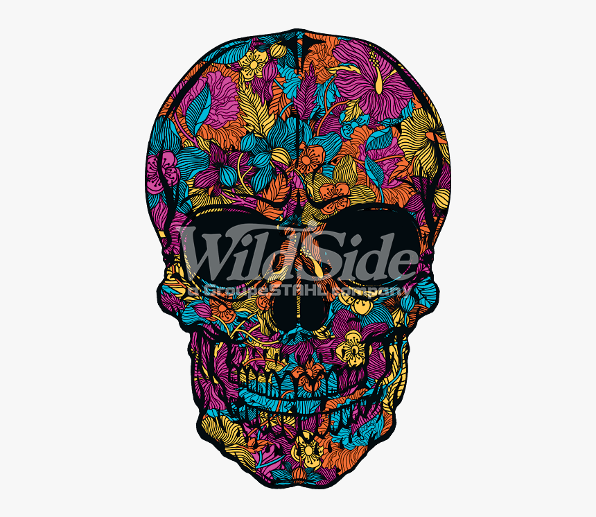 Skulls In Flowers T Shirt, HD Png Download, Free Download