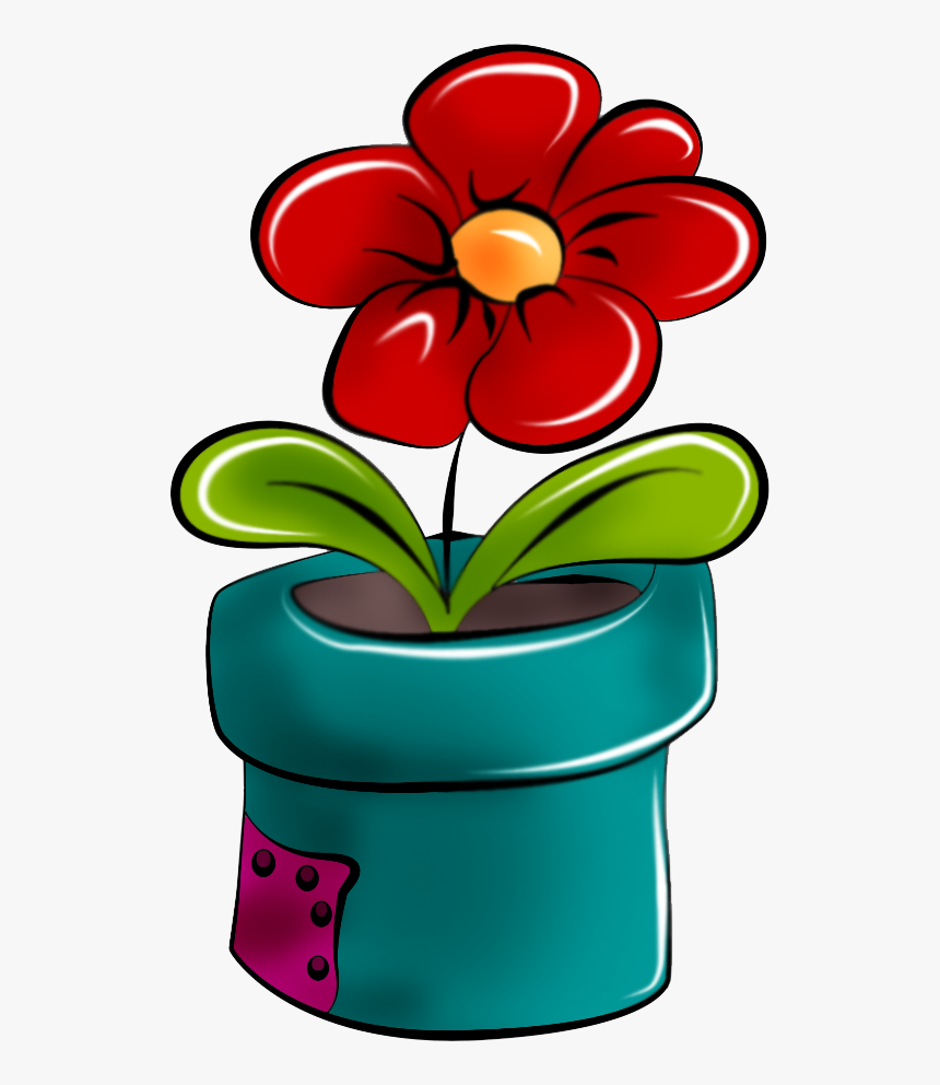 This Site Contains Information About Flower Clipart - Maceta Con Flores Dibujo, HD Png Download, Free Download