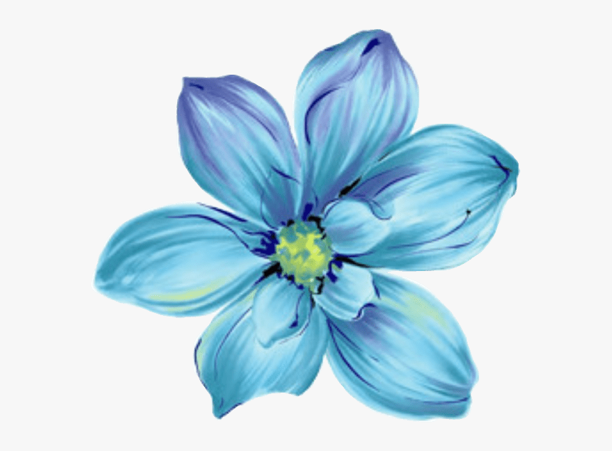 Flor Azul Aquarela Png, Transparent Png, Free Download