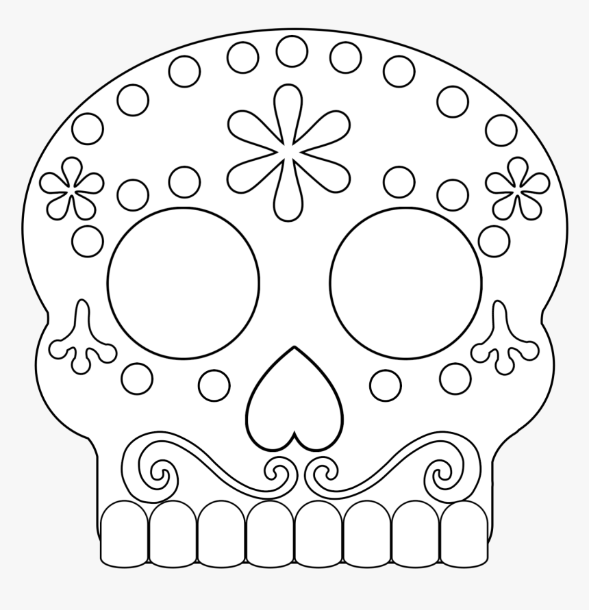 Transparent Candy Skull Png - Free Printable Day Of The Dead Mask, Png Download, Free Download