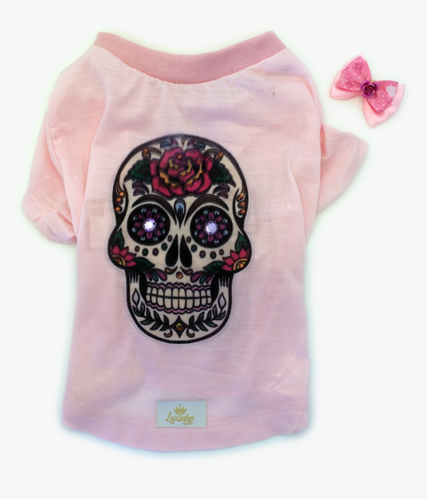 Blusa De Malha Rosa Caveira Mexicana - Day Of The Dead Skull Pdf, HD Png Download, Free Download