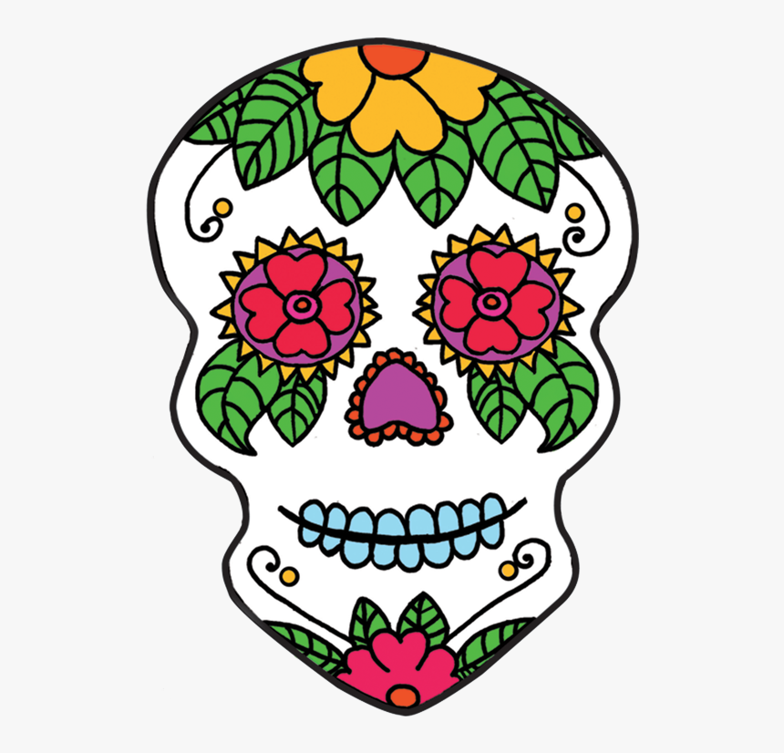 Sugar Skull Clipart Transparent Background - Day Of The Dead Skull No Background, HD Png Download, Free Download