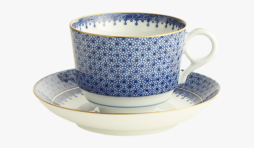 Blue Lace Tea Cup & Saucer - Cup, HD Png Download, Free Download