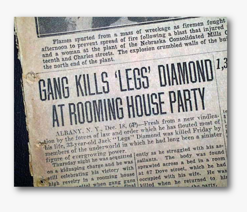 Jack Diamond Newspaper Article - Jack Legs Diamond, HD Png Download, Free Download