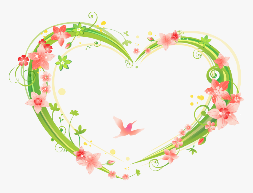 Shaped Flowers Frame - Flower Heart Frame Png, Transparent Png, Free Download