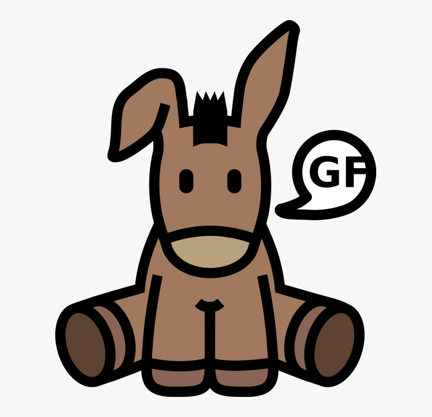 Donkey,pack Animal,horse Like Mammal - Cute Sitting Donkey Clipart, HD Png Download, Free Download