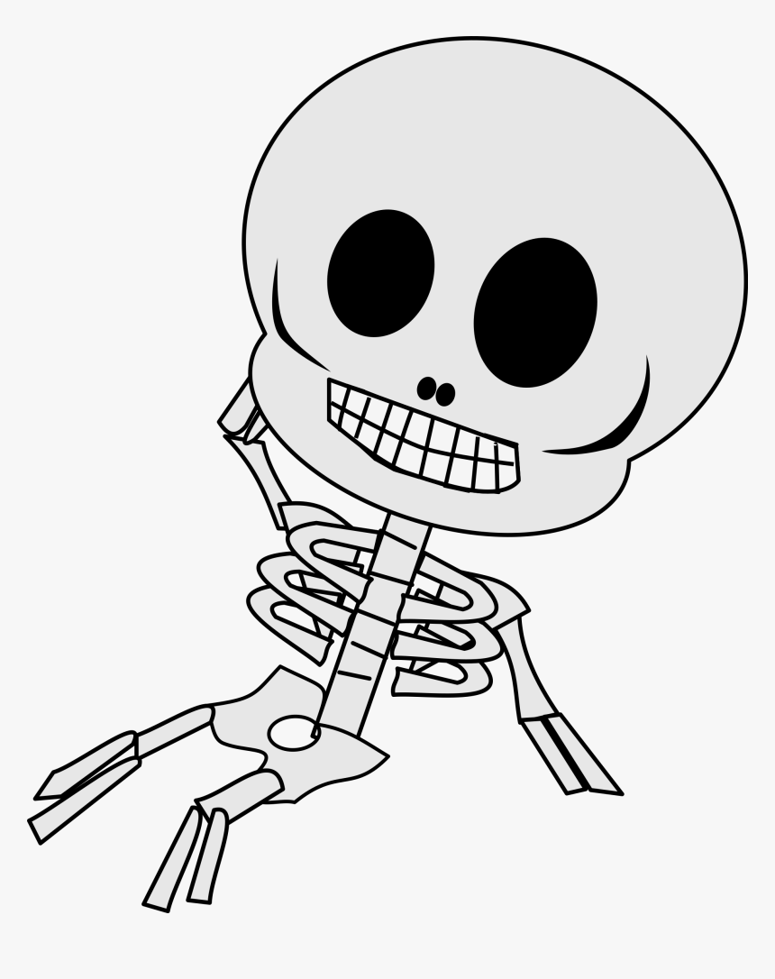 Clip Art Collection Of Free Drawing - Cartoon Skeleton Transparent Background, HD Png Download, Free Download