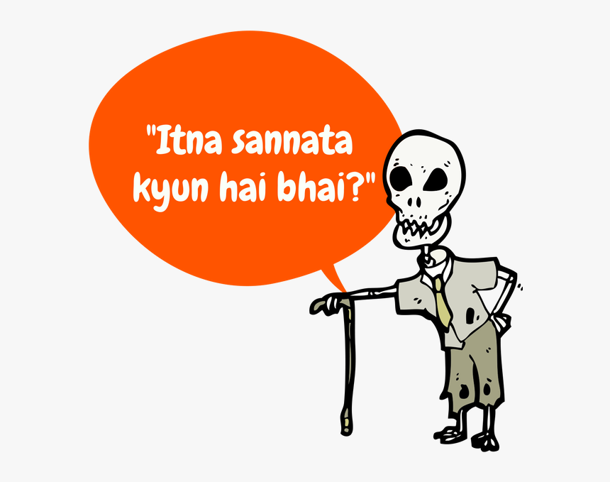 Bollywood Dialogues Messages Sticker-6 - Skeleton Cartoon, HD Png Download, Free Download