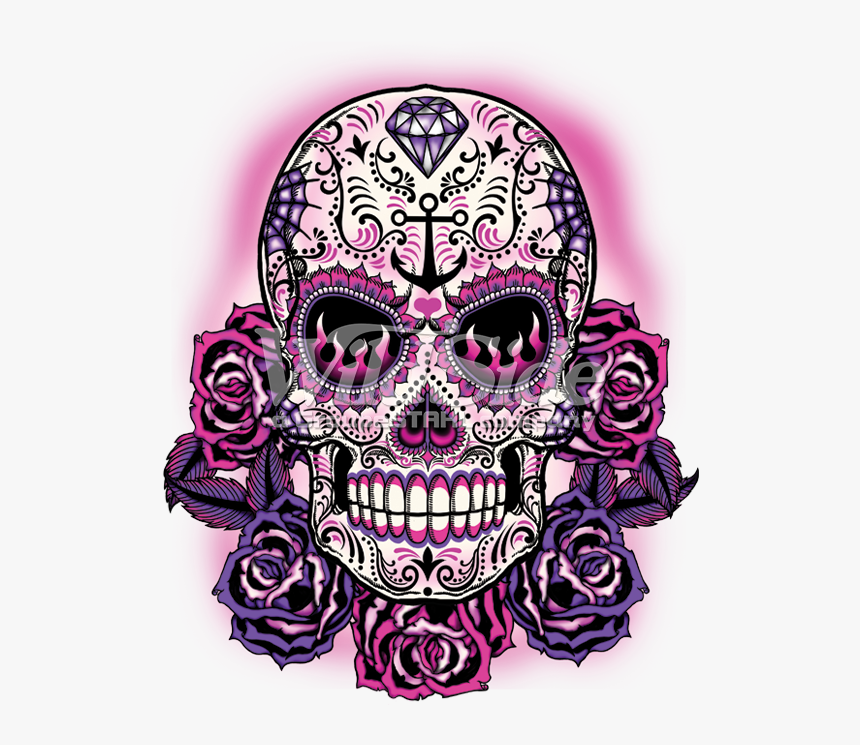 Pink And Purple Sugar Skull, HD Png Download, Free Download