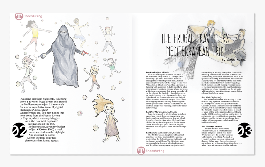 Pages Of Travel Magazine With Frivolous Illustration - Paper, HD Png Download, Free Download