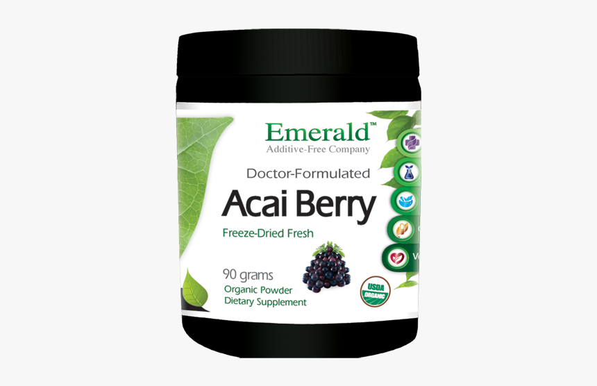 Emerald Acai Berry Powder Bottle - African Mango Supplements, HD Png Download, Free Download