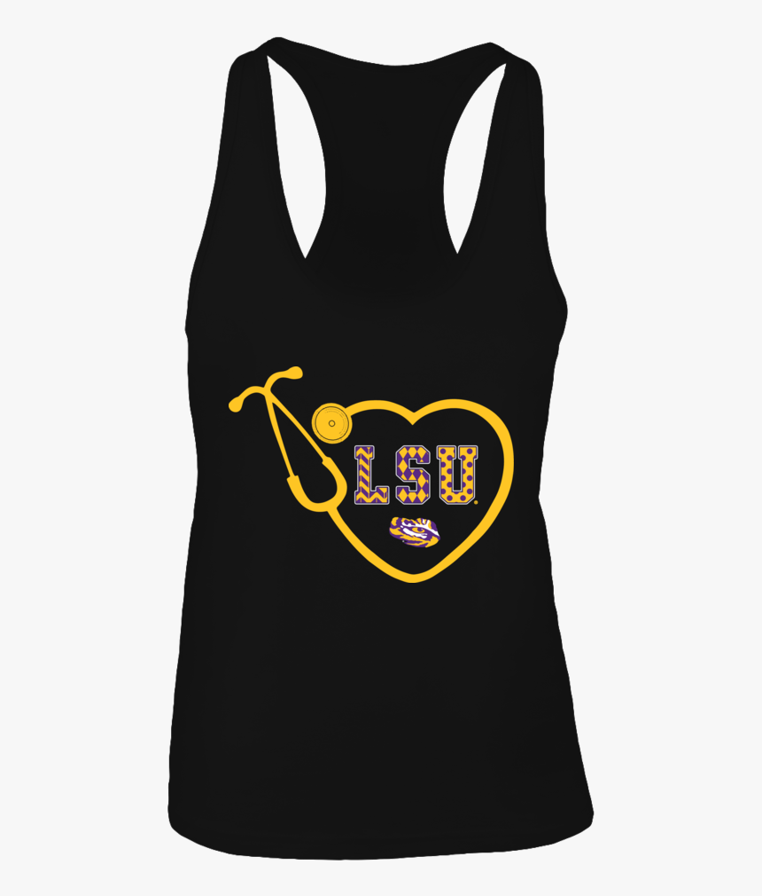 Heart Stethoscope Patterned Letters Lsu Tigers Shirt - Active Tank, HD Png Download, Free Download