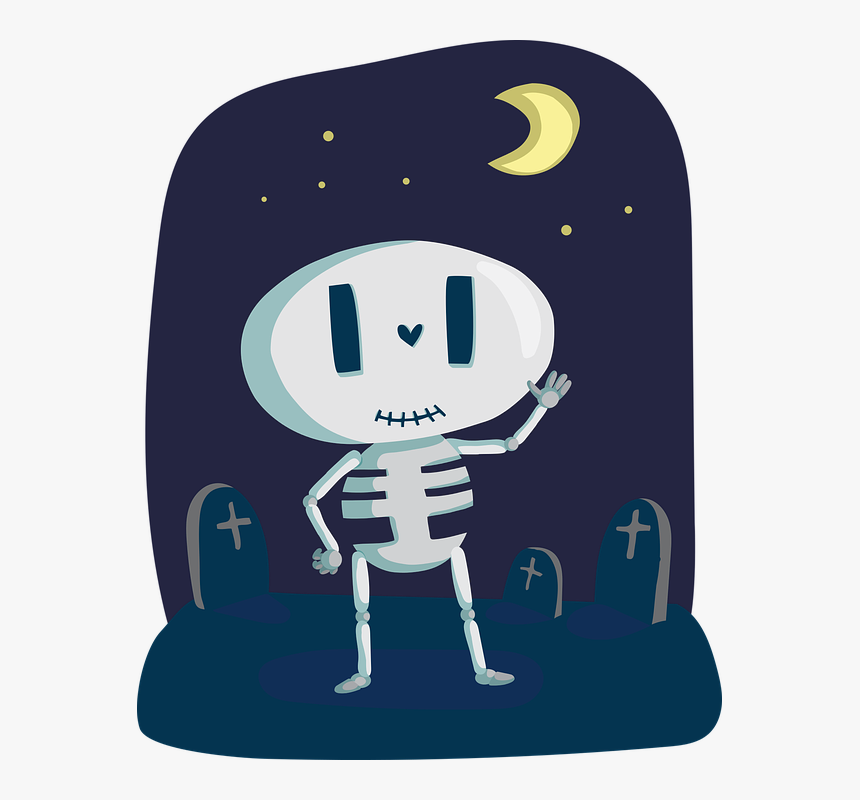 Skeleton, Cute, Bone, Halloween, Happy, Holiday - Cute Skeleton, HD Png Download, Free Download