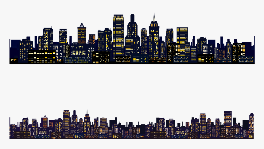 Clip Art New York City Night Skyline - City Skyline Transparent Background, HD Png Download, Free Download