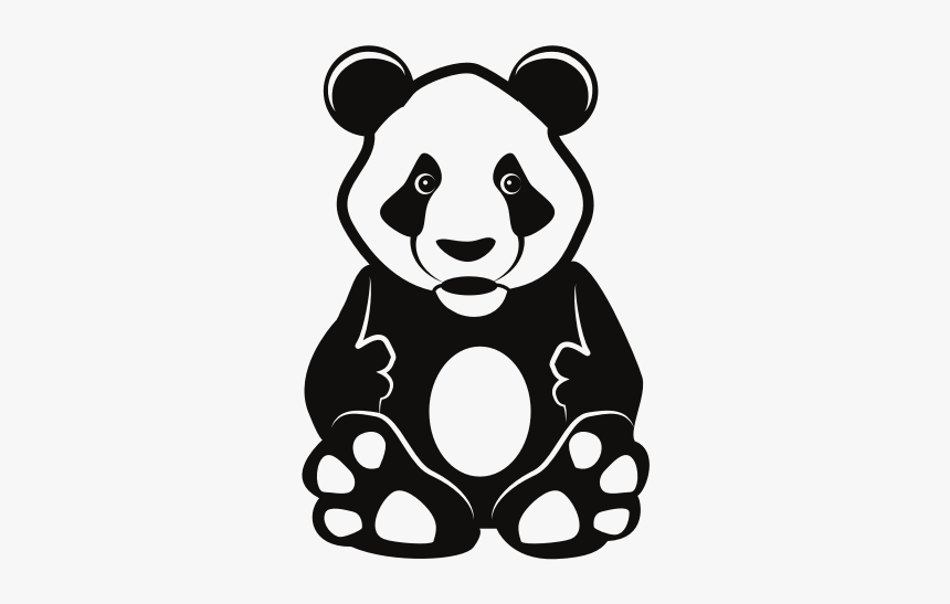 Cute Panda Silhouette - Cartoon, HD Png Download, Free Download