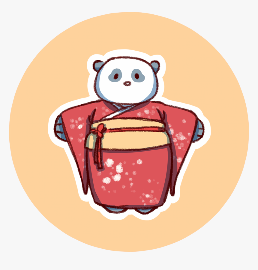 Image Of Cute Kimono Panda Sticker - Illustration, HD Png Download, Free Download