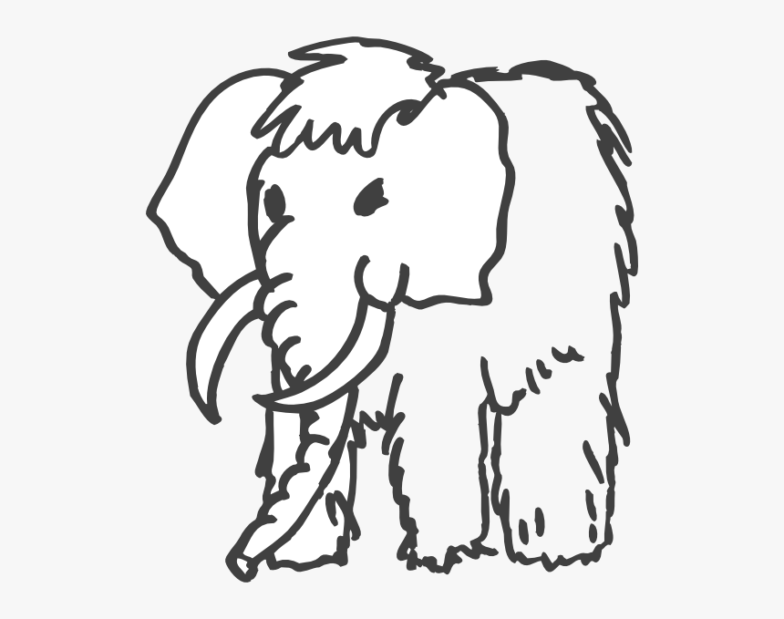 Wooly Mammoth Clipart Black And White, HD Png Download, Free Download