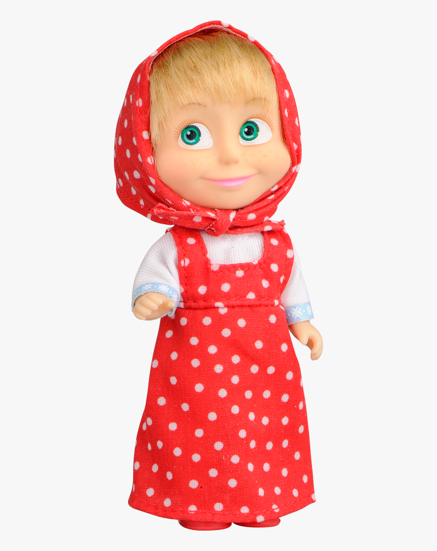 Masha And The Bear Doll With Dress, Red Dotted Dress, - 4006592916787, HD Png Download, Free Download