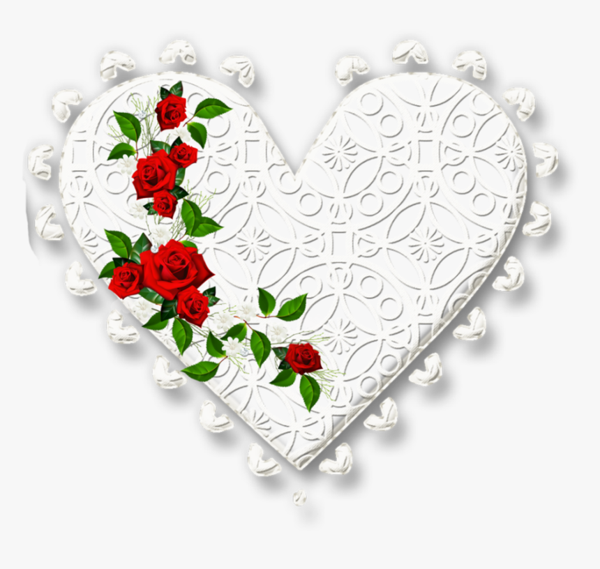 Lace Clipart Heart - Coracao Em Renda Png Branco, Transparent Png, Free Download