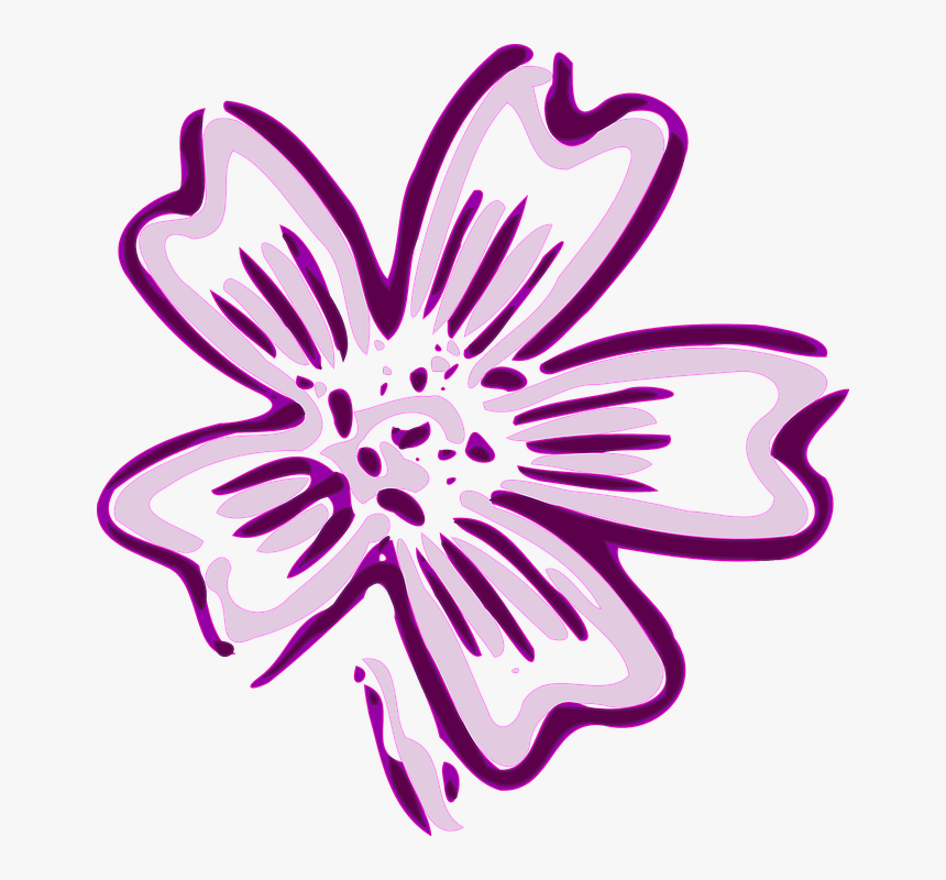 Purple Flower Coloring Page, HD Png Download, Free Download