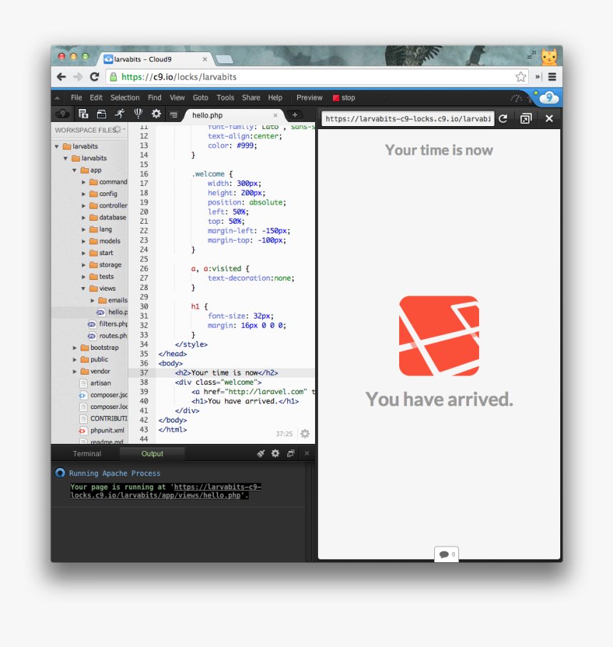 Cloud9 Running Laravel Application - Laravel, HD Png Download, Free Download