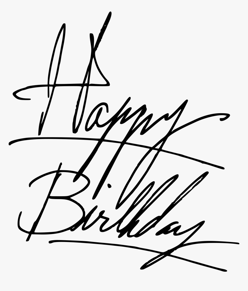 Happy Birthday Handwritten Calligraphy Vector 2 - Happy Birthday Calligraphy, HD Png Download, Free Download