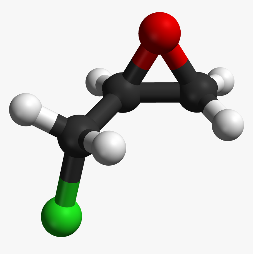 S Epichlorohydrin Calculated Mp2 3d Balls - Aniontová Polymerace, HD Png Download, Free Download