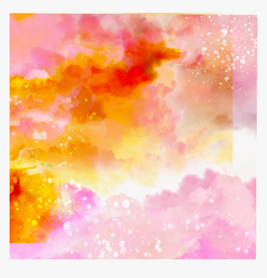 #pink #orange #yellow #aesthetic #smoke #clouds - Painting, HD Png Download, Free Download