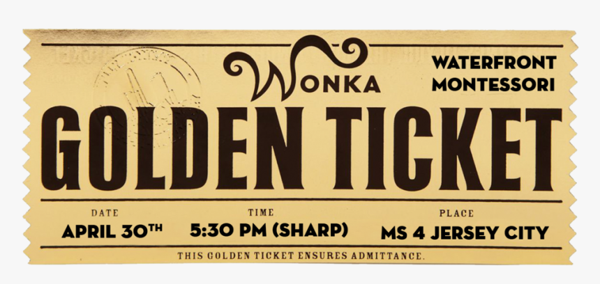 Willy Wonka Golden Ticket Png - Charlie And The Chocolate Factory, Transparent Png, Free Download