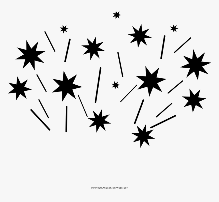 Fuegos-artificiales Página Para Colorear - Γιρλαντα Αστερακια, HD Png Download, Free Download