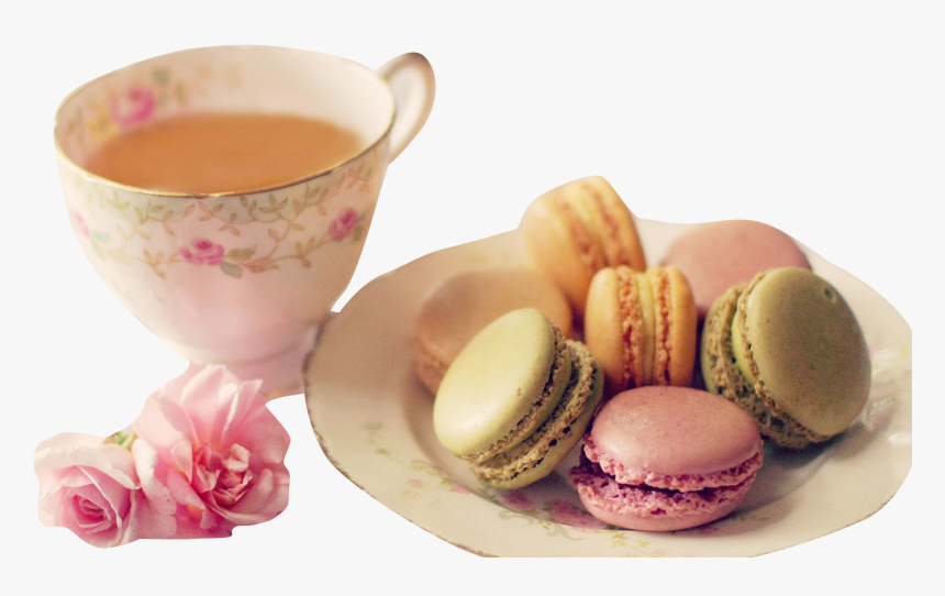 Macaron Vector Flavours - Tea Cup With Tea Cakes, HD Png Download, Free Download