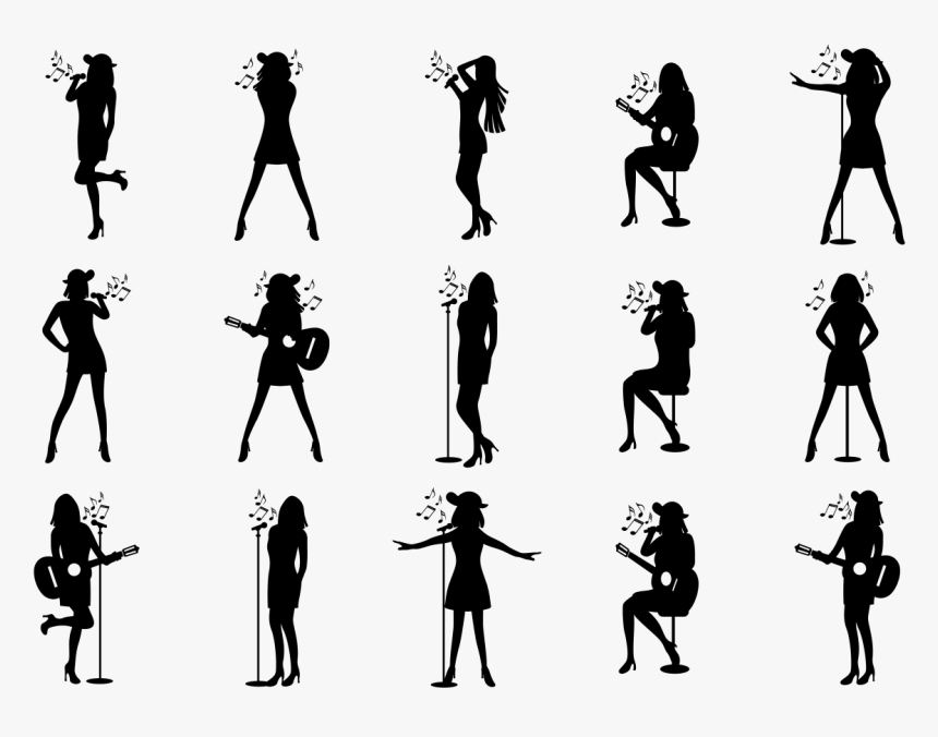 Silhouette Art Singing - Transparent Singing Silhouette Png, Png Download, Free Download