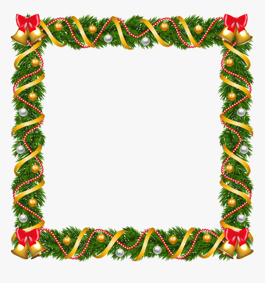 Christmas Border Png Download - Christmas Garland Frame Clipart, Transparent Png, Free Download